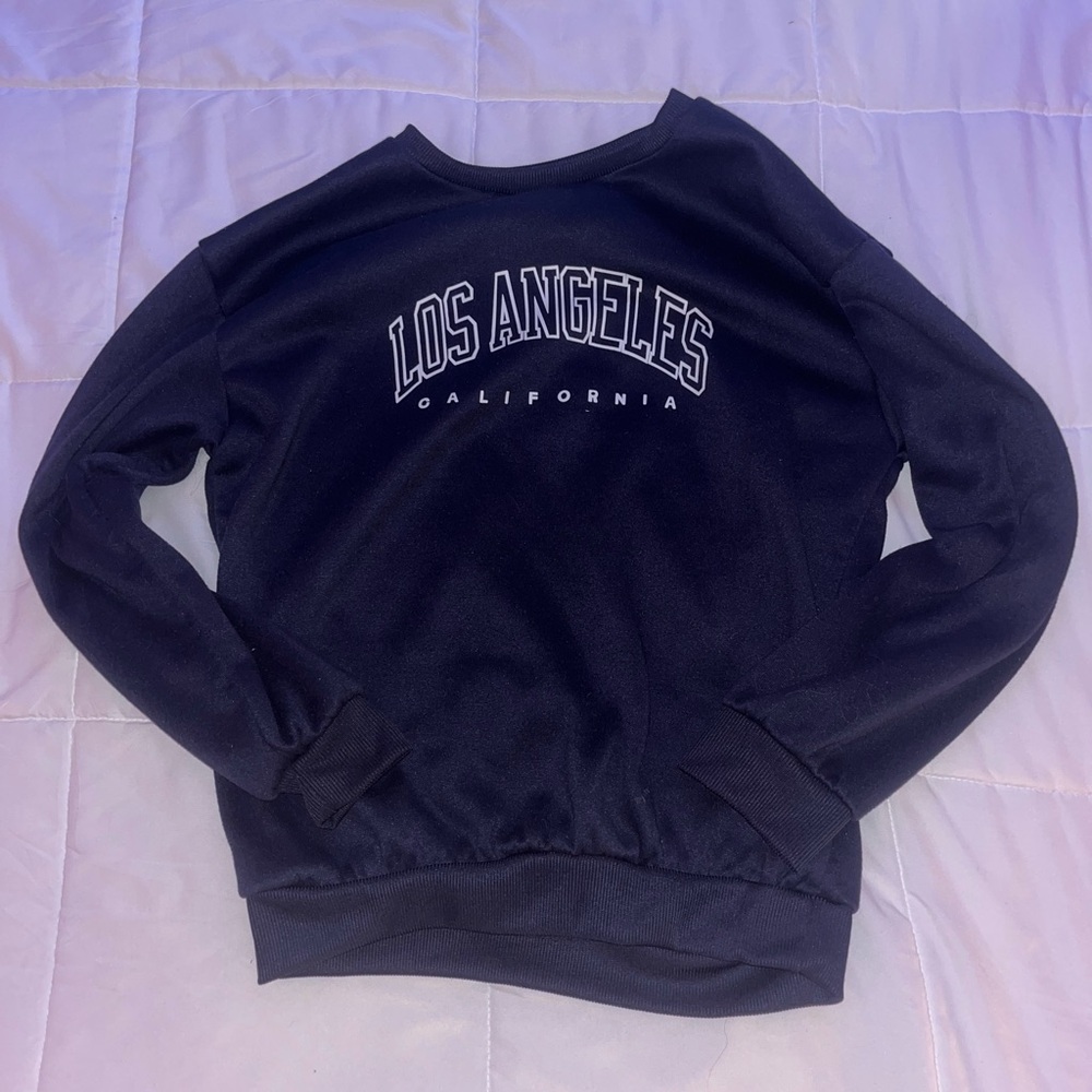SHEIN Black Los Angeles Sweatshirt